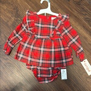 Cat & Jack Red Plaid Diaper Cover Set